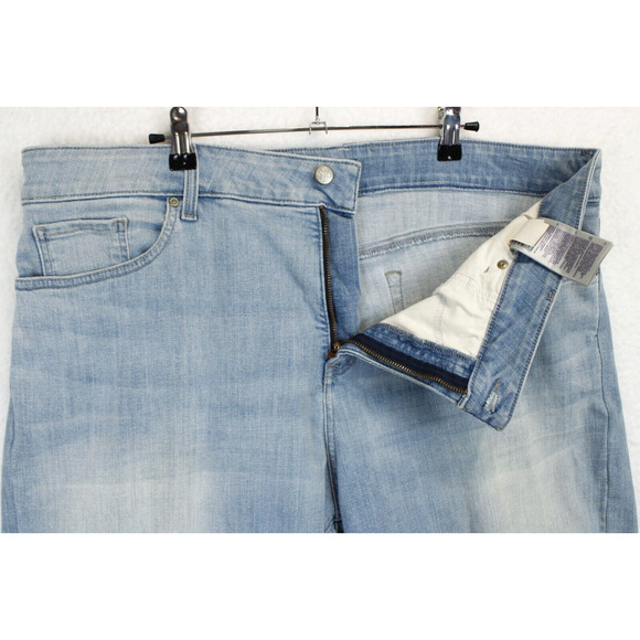 NYDJ Jenna Lift Tuck Ankle Jeans Women 20W Straight Frayed Hem Radiance Blue - Picture 9 of 13